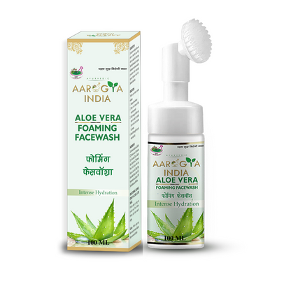 Aarogya Aloe Vera Foaming Face Wash with Built-In Brush for Men & Women (100 ml)