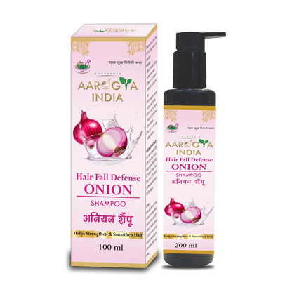 Aarogya India Natural Onion Shampoo for Hair Fall Defense | Strengthening Hair Growth Formula (100 ml)