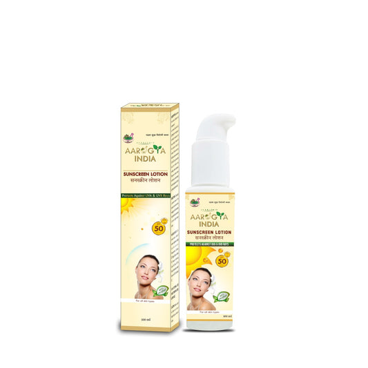 Aarogya India Sunscreen - SPF 50 PA+++ Sunscreen Lotion for Men & Women (100 ml)