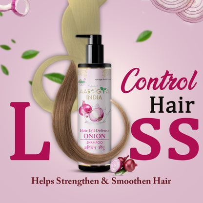 Aarogya India Natural Onion Shampoo for Hair Fall Defense | Strengthening Hair Growth Formula (100 ml)