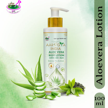 Aarogya India Hydrating Aloe Vera Body Lotion | Body Lotion for Dry Skin | Moisturizing Lotion (200 ml)