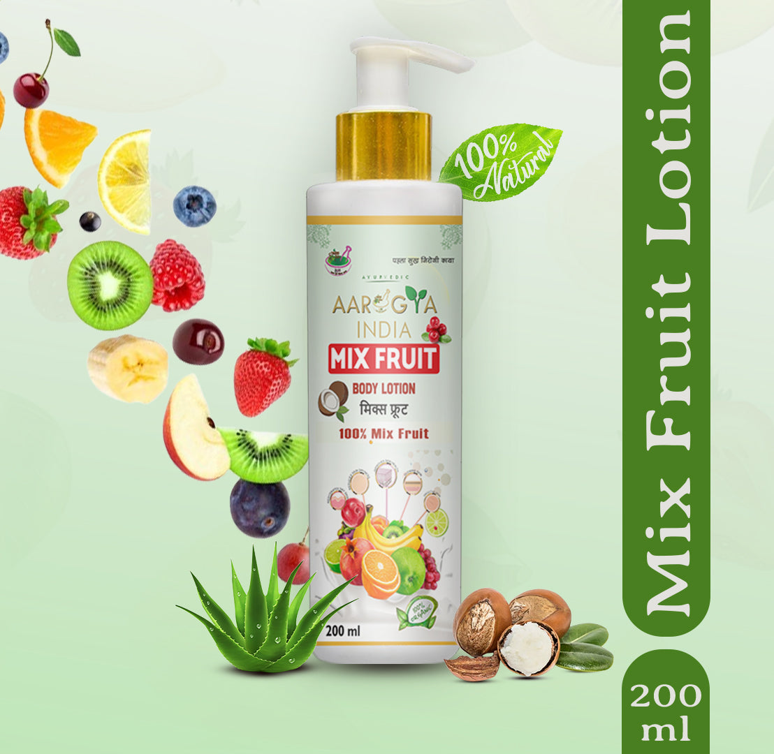 Aarogya India Mixed Fruit Body Lotion: Nourish & Revitalize Your Skin | 100% Ayurvedic (200 ml)