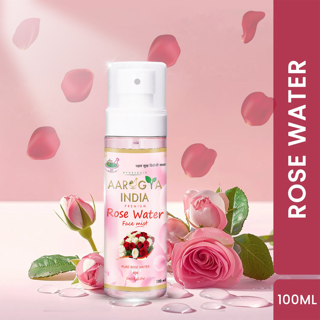 Aarogya India : Pure Gulabari Rose Water | Organic | Ayurvedic | Men & Women (100 ml)