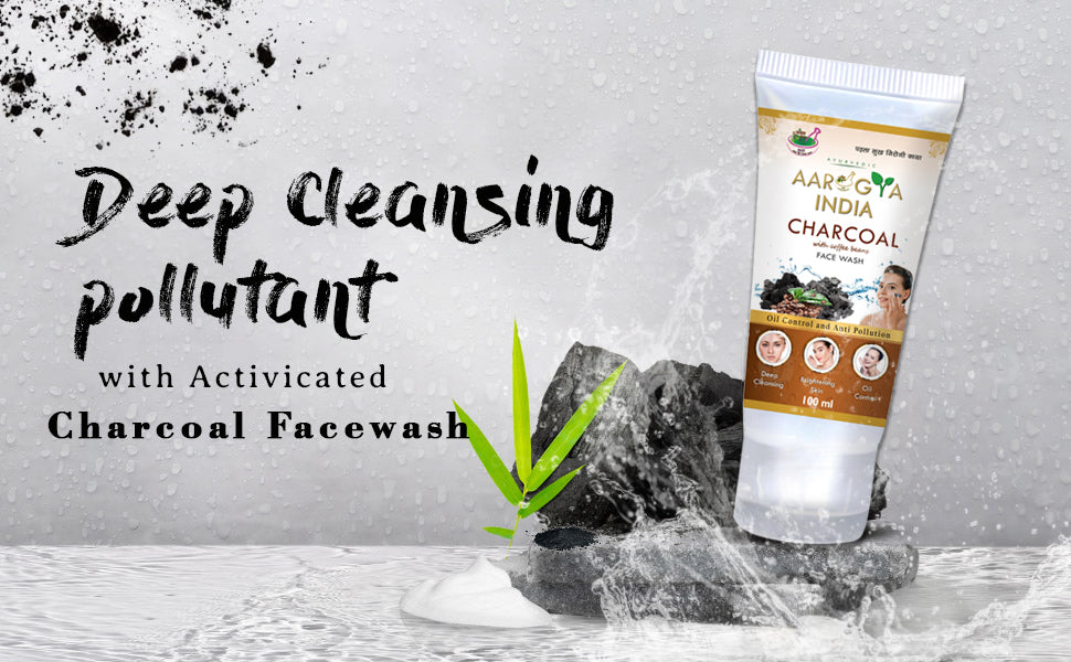 Aarogya India Detoxifying Charcoal Facewash | Charcoal Cleansing Facewash | Men & Women Face Wash (100 ml)