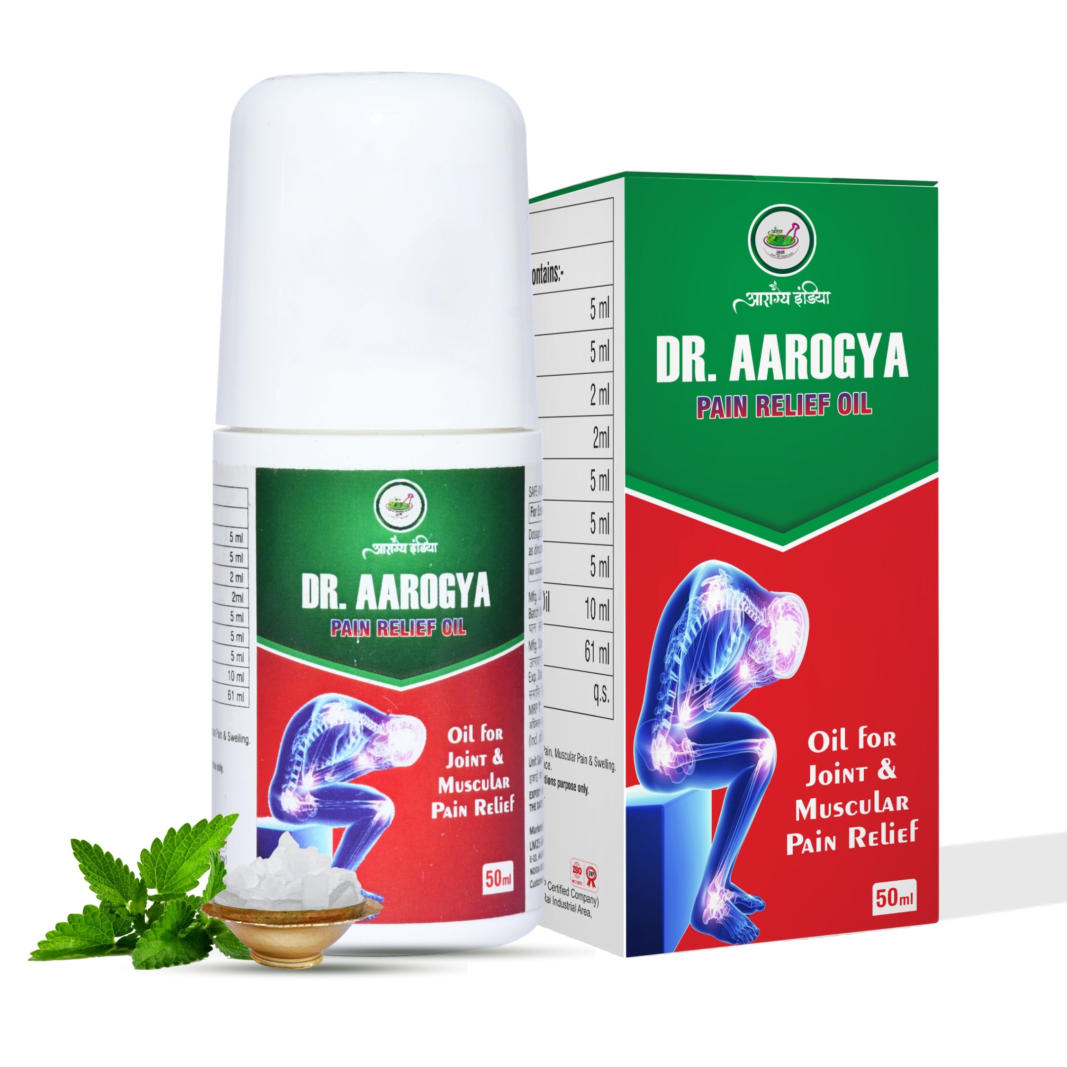 Dr. Aarogya Pain Relief Oil Roll-On | Ayurvedic Instant Pain Relief Roller – 50ml