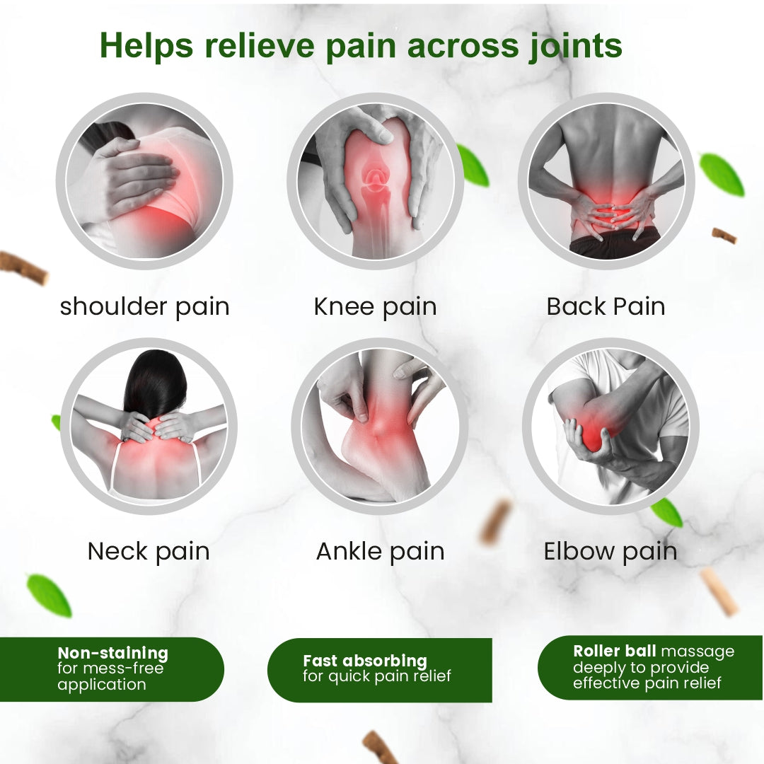 Dr. Aarogya Pain Relief Oil Roll-On | Ayurvedic Instant Pain Relief Roller – 50ml