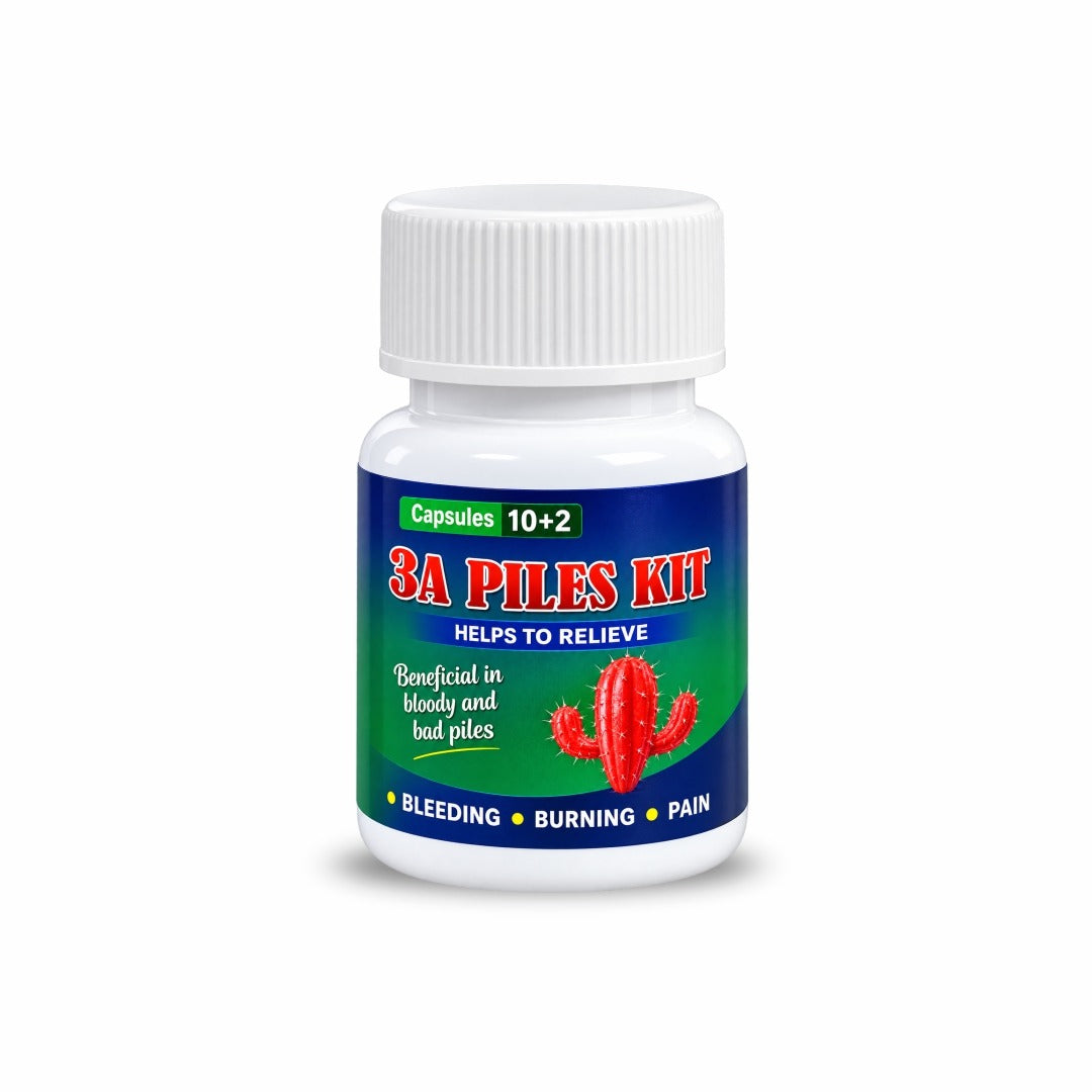 3A Piles Kit – Ayurvedic Herbal Capsules for Piles Care & Digestive Comfort | 12 Capsules