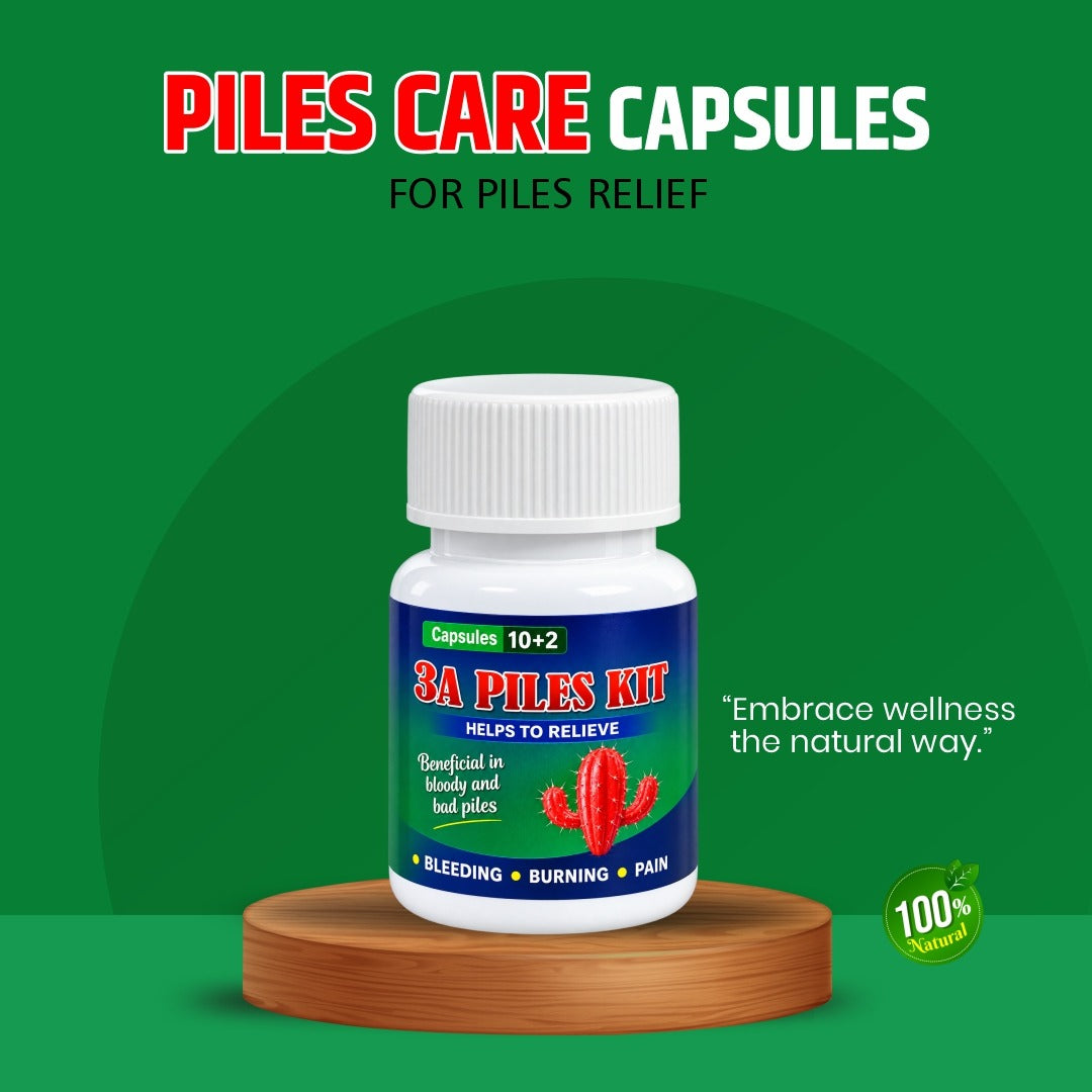 3A Piles Kit – Ayurvedic Herbal Capsules for Piles Care & Digestive Comfort | 12 Capsules