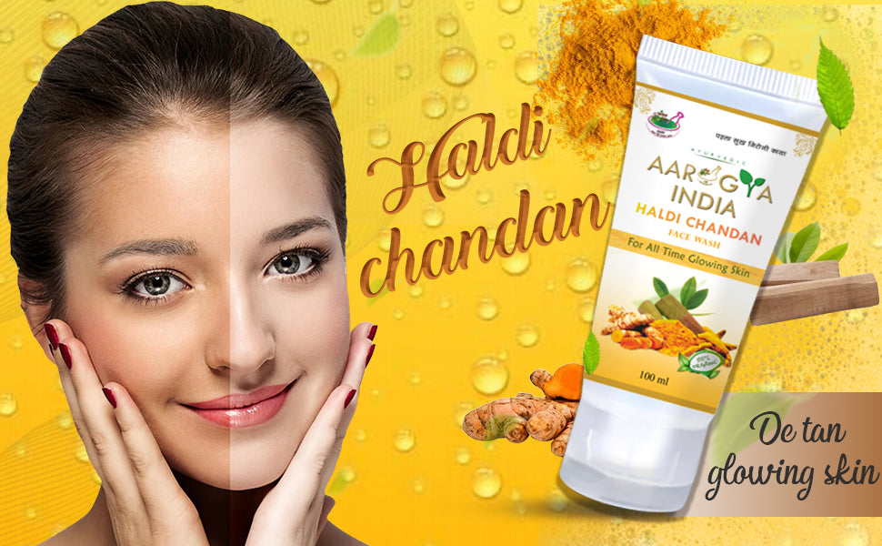 Aarogya India Haldi Chandan Facewash | Ayurvedic Sandalwood Facewash | Men & Women Face Wash (100 ml)